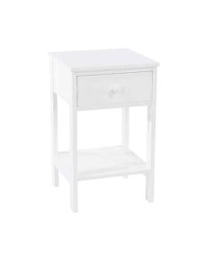 Shaker Wooden 1 Drawer Petite Bedside Cabinet In White