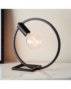 Shape LED Circle Table Lamp In Matt Black