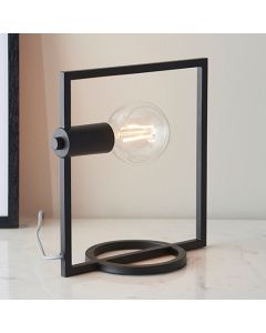 Shape LED Rectangle Table Lamp In Matt Black