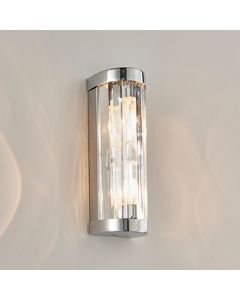 Shimmer Clear Crystals 2 Lights Wall Light In Chrome