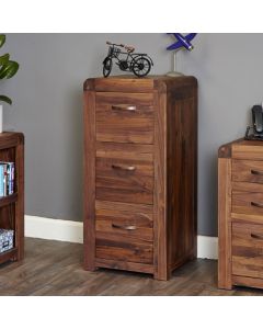 Shiro Wooden 3 Drawers Office Filing Cabinet In Walnut