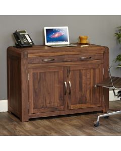 Shiro Wooden Storage Computer Desk In Walnut