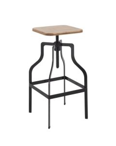 Shoreditch Wooden Bar Stool With Black Metal Legs