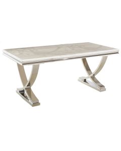 Sienna Large Marble 180cm Dining Table In White