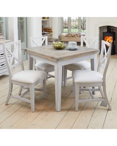 Signature Extending Square Dining Table In Grey With 4 Chairs