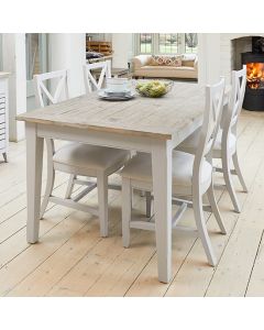 Signature Extending Wooden Dining Table In Grey With 4 Chairs