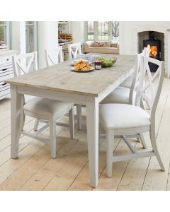 Signature Extending Wooden Dining Table In Grey And Oak