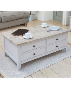 Signature Large Wooden Coffee Table In Grey And Oak