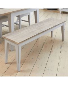 Signature Large Wooden Dining Bench In Grey And Oak