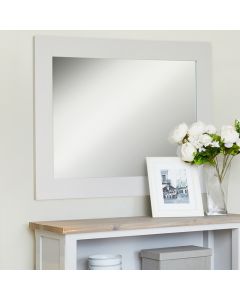 Signature Overmantle Wall Mirror In Grey Wooden Frame