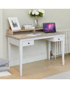 Signature Wooden Computer Desk And Shelf In Grey And Oak