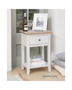 Signature Wooden Lamp Table In Grey And Oak