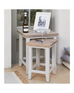 Signature Wooden Nest of 2 Tables In Grey And Oak