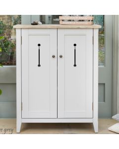 Signature Wooden Shoe Storage Cabinet In Grey And Oak