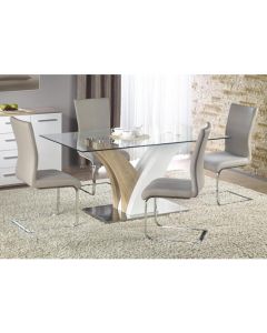 Simone Clear Glass Dining Set With 6 Chairs