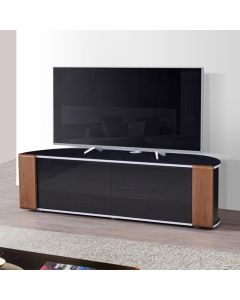 Sirius Large Corner Black Gloss Wooden TV Stand In Oak And Walnut