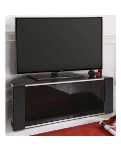 Sirius Small Corner TV Stand In Black High Gloss With Push Release Doors