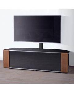 Sirius Ultra Large Corner Black Gloss TV Stand In Oak And Walnut