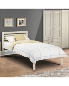 Slocum Wooden Single Bed In Stone White