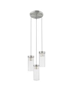 Socorro 3 Bulbs Decorative Ceiling Pendant Light In Satin Nickel
