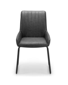 Soho Faux Leather Dining Chair In Black