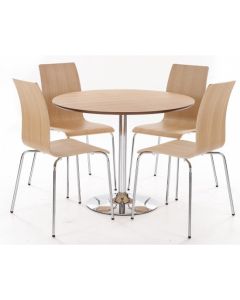 Soho Wooden Dining Set In Oak With 4 Chairs