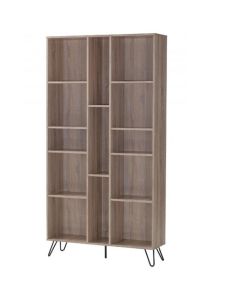 Sonoma Wooden Large Bookcase In Oak Effect With Black Metal Legs