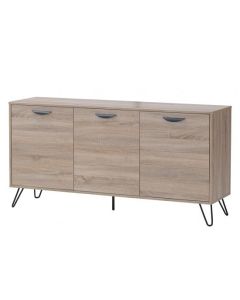 Sonoma Wooden Sideboard In Oak Effect With Black Metal Legs