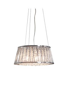 Sophia 5 Lights Clear Crystal Ceiling Pendant Light In Chrome