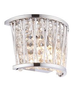 Sophia Clear Crystal Wall Light In Chrome