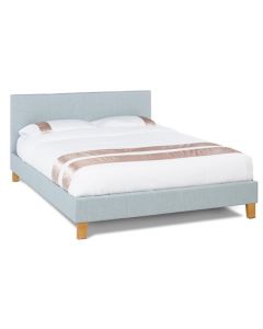 Sophia Fabric Upholstered Double Bed In Ice