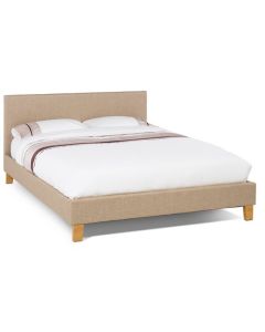 Sophia Fabric Upholstered Small Double Bed In Wholemeal
