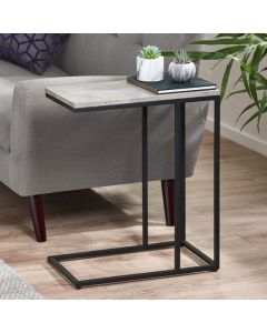 Staten Wooden Side Table In Concrete Effect