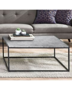 Staten Square Wooden Coffee Table In Concrete Effect