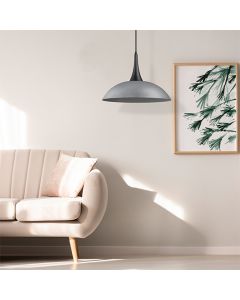 Stamford 1 Bulb Ceiling Pendant Light In Cement And Matt Black