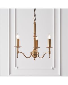 Stanford 3 Candle Lamps Ceiling Pendant Light In Antique Brass