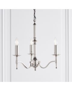 Stanford 3 Candle Lamps Ceiling Pendant Light In Polished Nickel