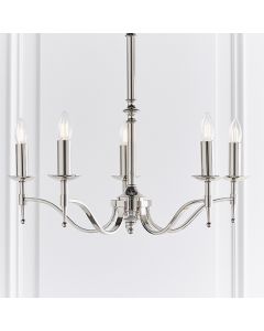 Stanford 5 Candle Lamps Ceiling Pendant Light In Polished Nickel
