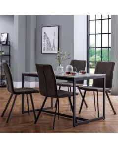 Staten Dining Table In Concrete Effect With 4 Monroe Chairs