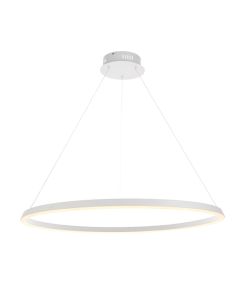 Staten LED Ceiling Pendant Light In Matt White With White Diffuser