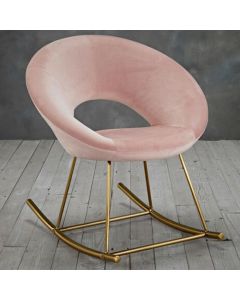 Stella Velvet Rocking Chair In Pink