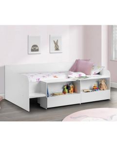 Stella Wooden Low Sleeper Childrens Bed In Matt White