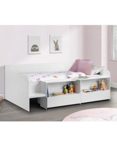 Stella Wooden Low Sleeper Childrens Bed In Matt White