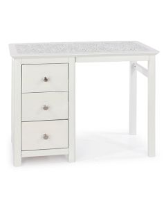 Stirling Natural Stone Top Single Pedestal Dressing Table In White