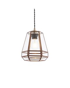 Stockheld Clear Glass Ceiling Pendant Light In Antique Solid Brass