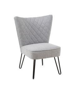 Stockholm Fabric Upholstered Wing Accent Chair In Light Grey