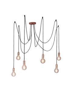Studio 6 Lights Ceiling Pendant Light In Copper
