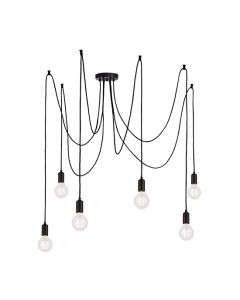 Studio 6 Lights Ceiling Pendant Light In Matt Black