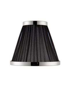 Suffolk Fabric 6 Inch Shade In Black Organza With Polished Nickel Plate