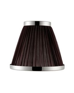 Suffolk Fabric 6 Inch Shade In Chocolate Organza With Polished Nickel Plate